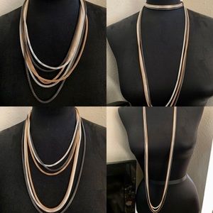 BCBGENERATION NECKLACE LONG LAYER MULTI WAY GOLD SILVER BODYCHAIN